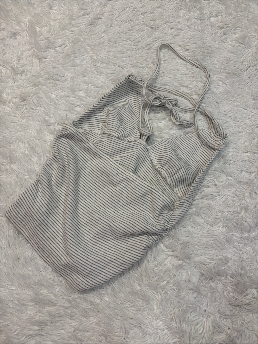 Edikted Lanai Striped Halter Top Grey & White - Picture 3 of 4